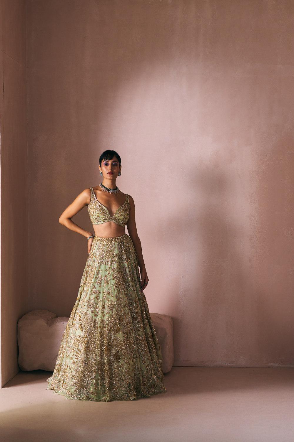 Olive Opulence Lehenga Set
