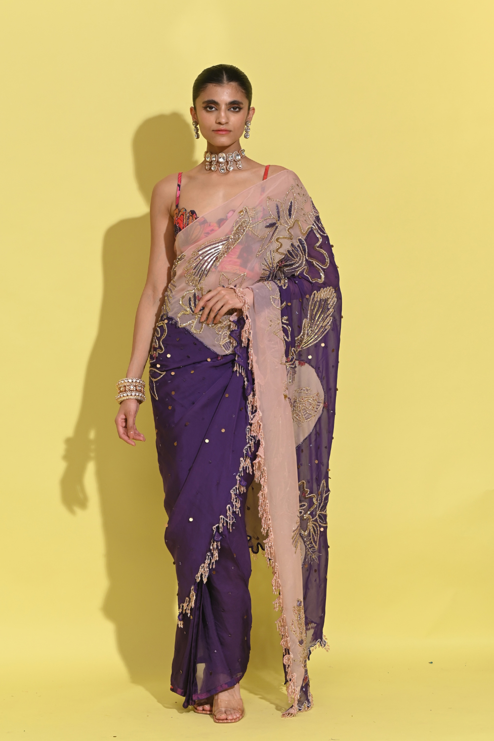 Janejaan Saree in purple