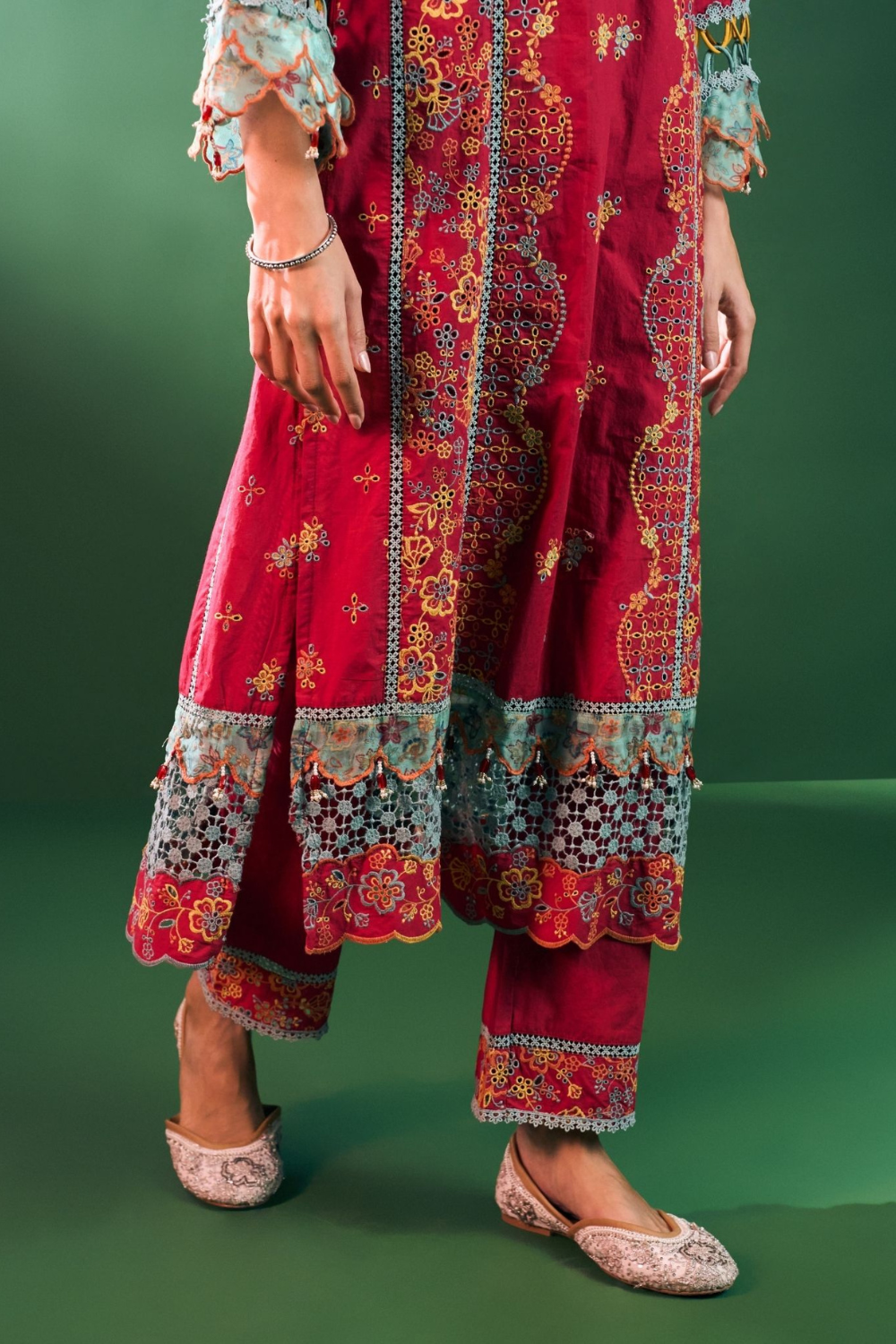 Risa Cotton Red Kurta Set