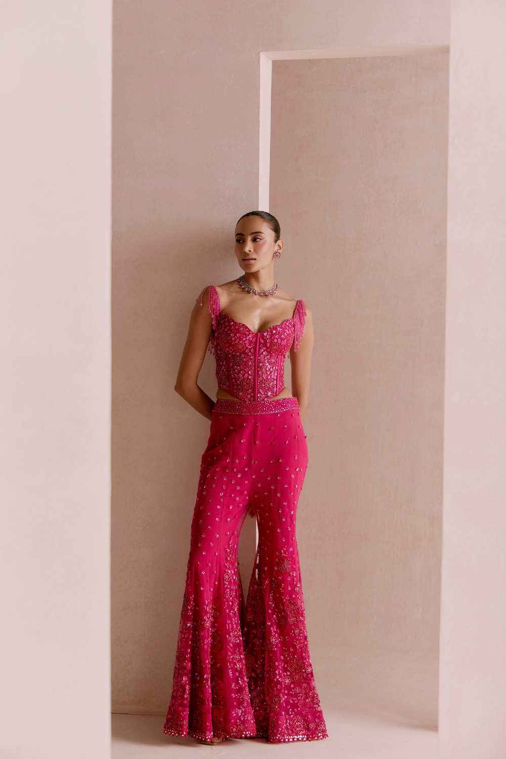 Hot Pink Sharara Set