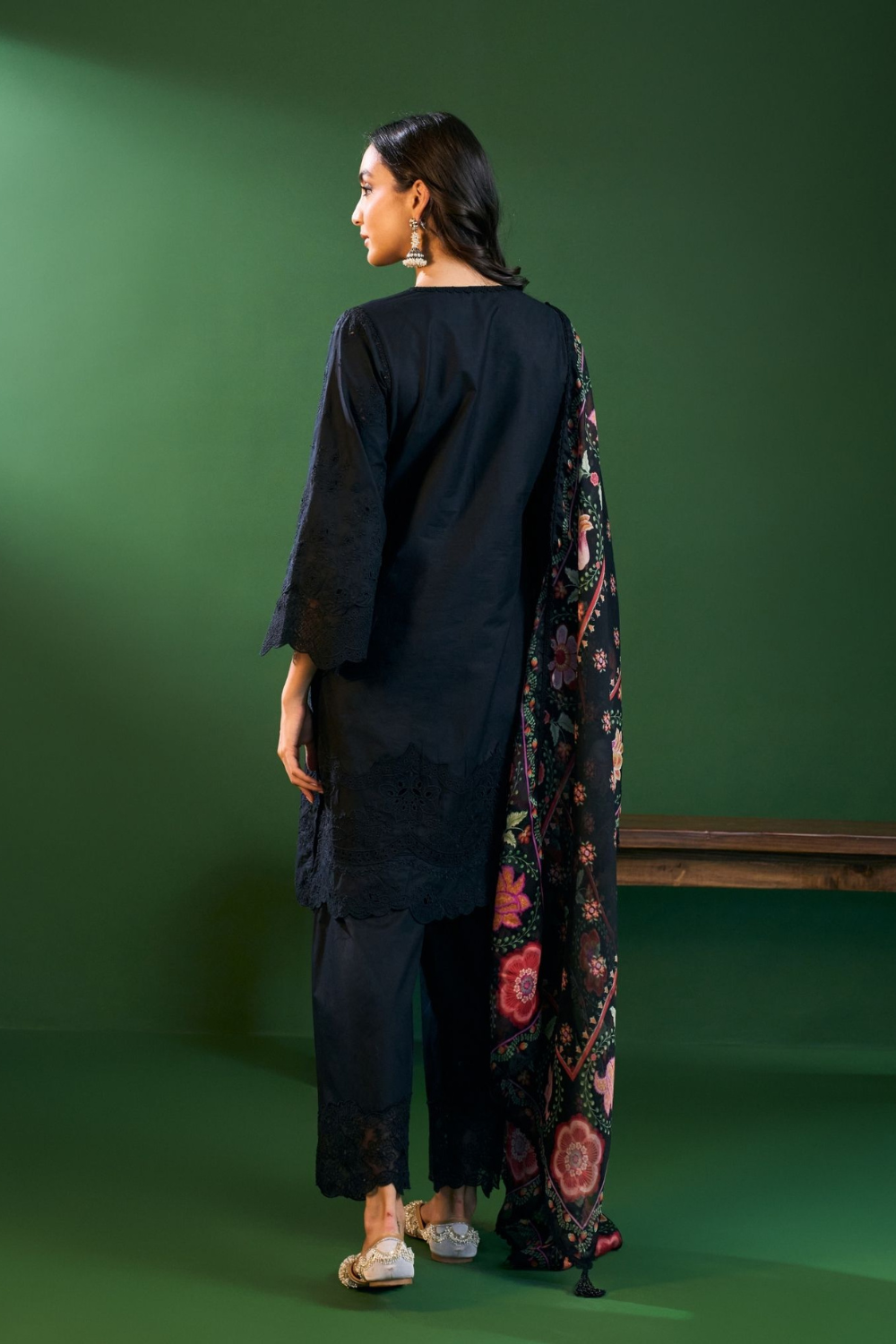 Riva Cotton Black Kurta Set