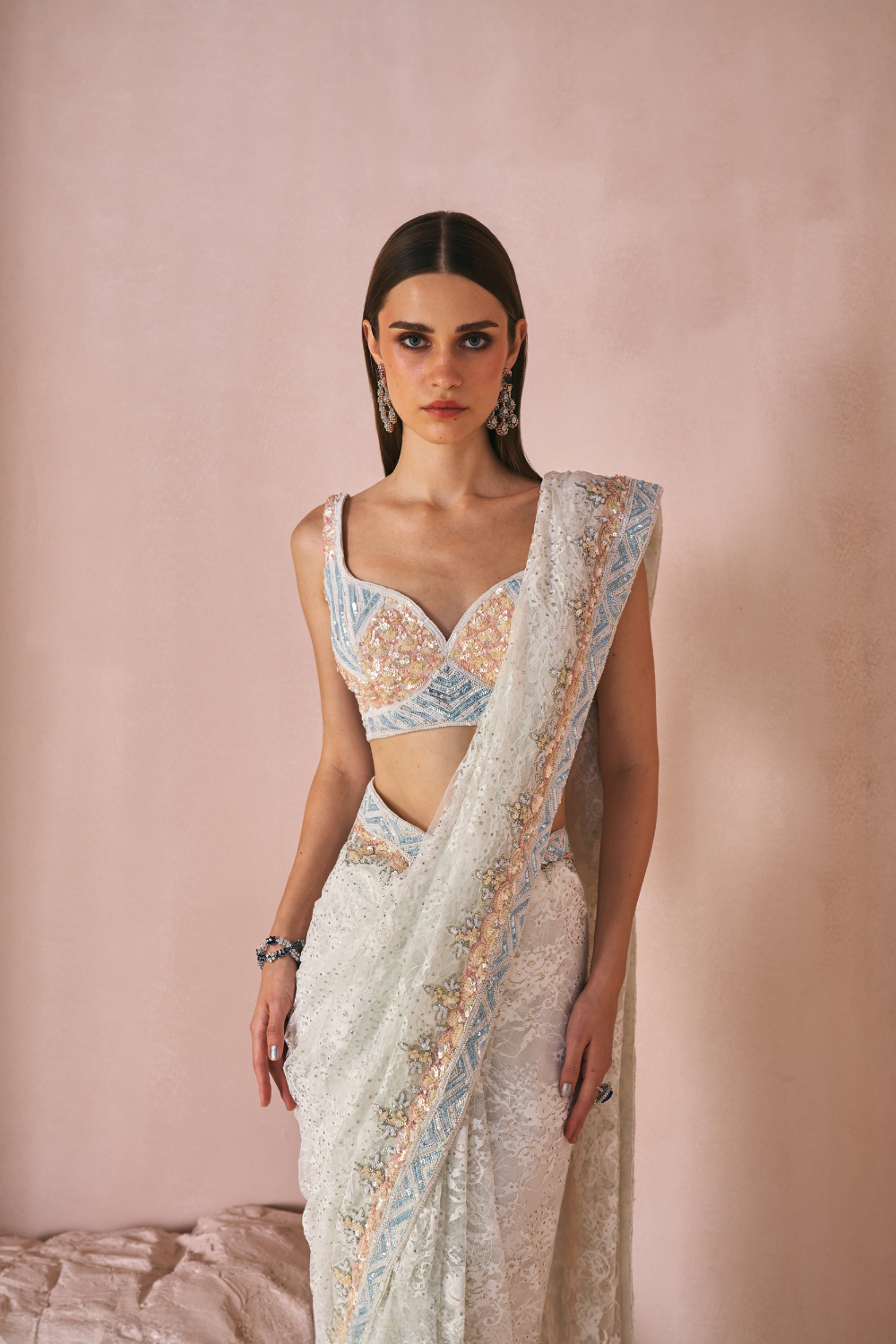 Ivory Whisper Saree Set