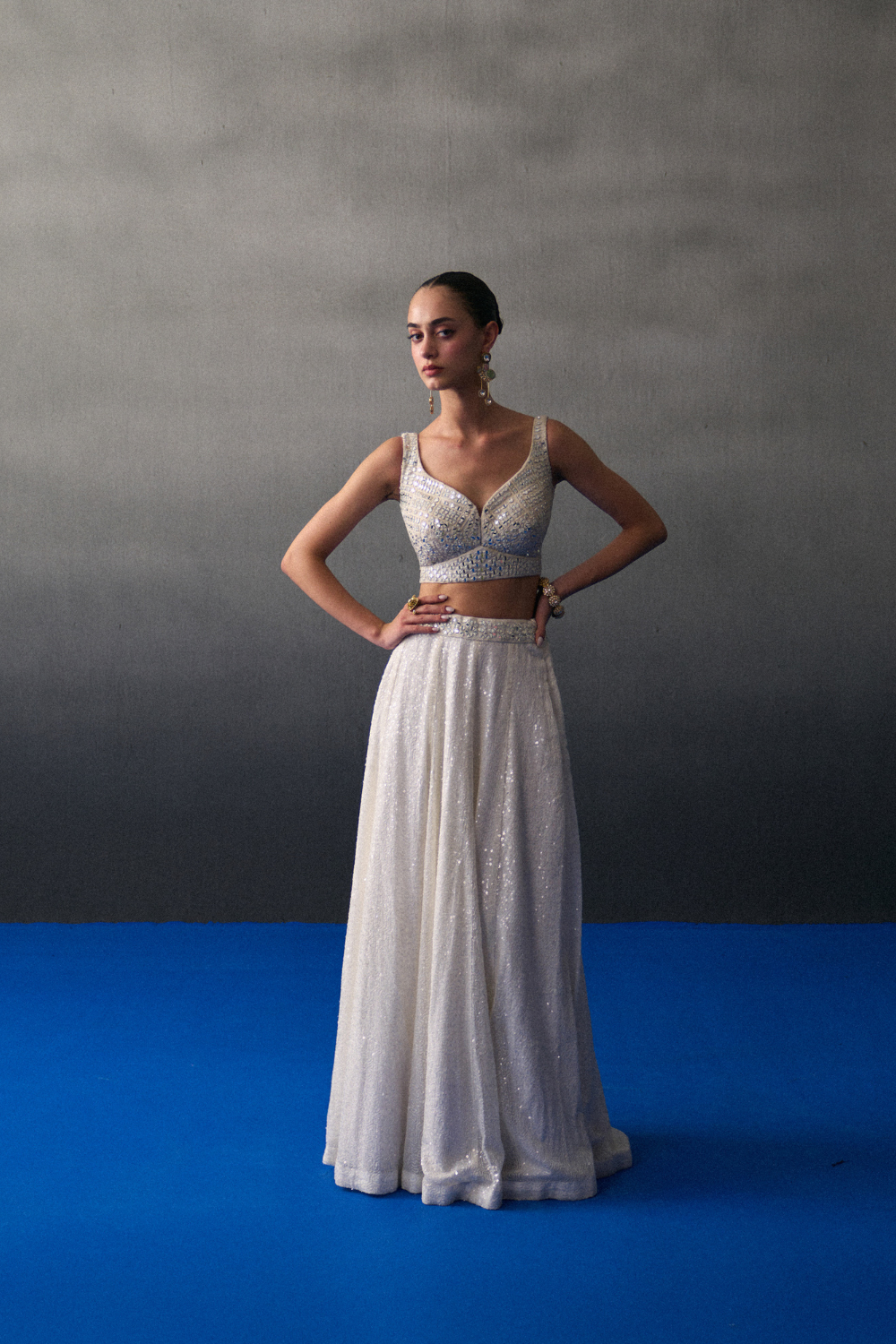 White Festive Lehenga Set