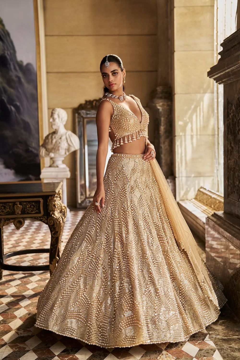 Nude Pearl Lehenga Set