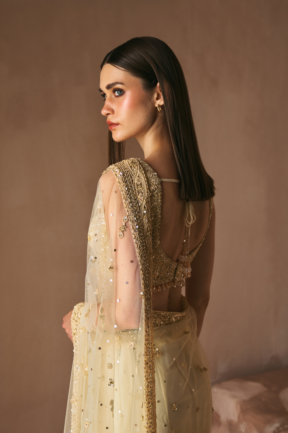 Golden Blush Saree Set