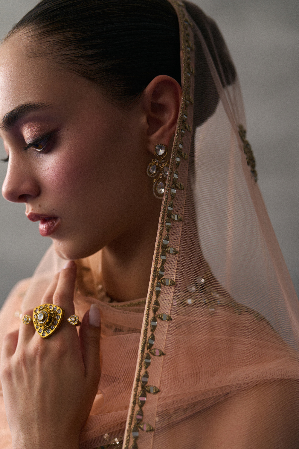 Peach Benarasi Festive Lehenga