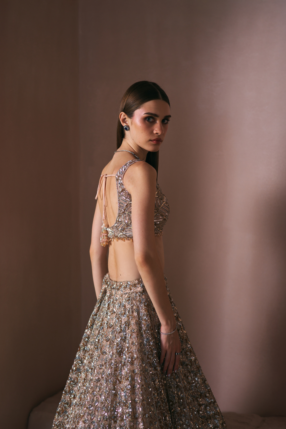 Champage Stardust Lehenga Set