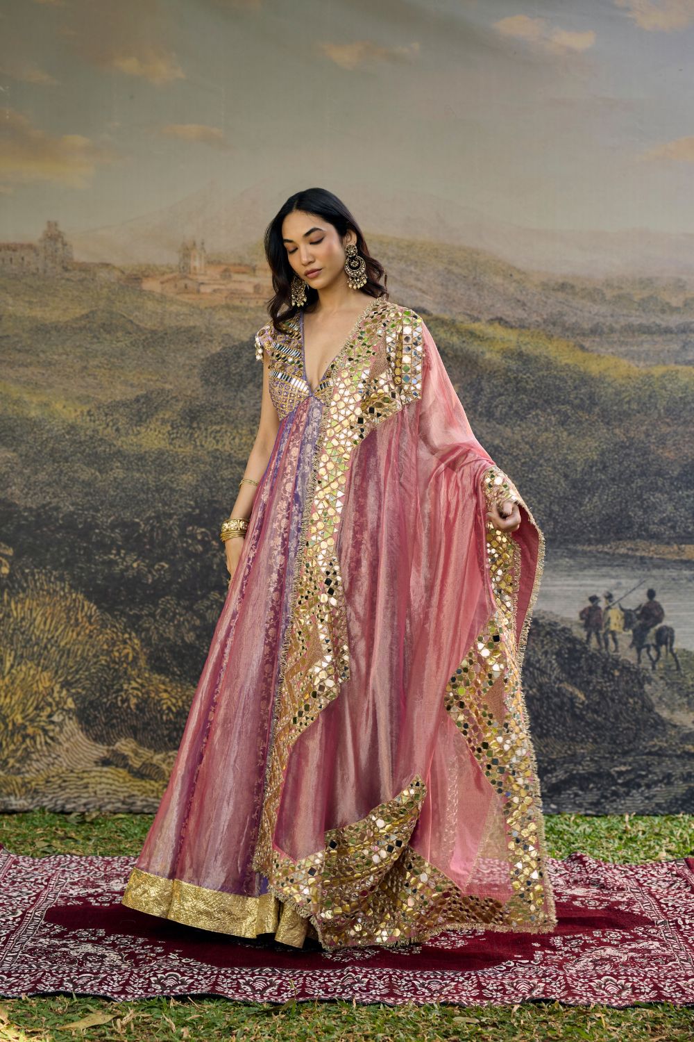 Gulrangi Mirror Anarkali Set