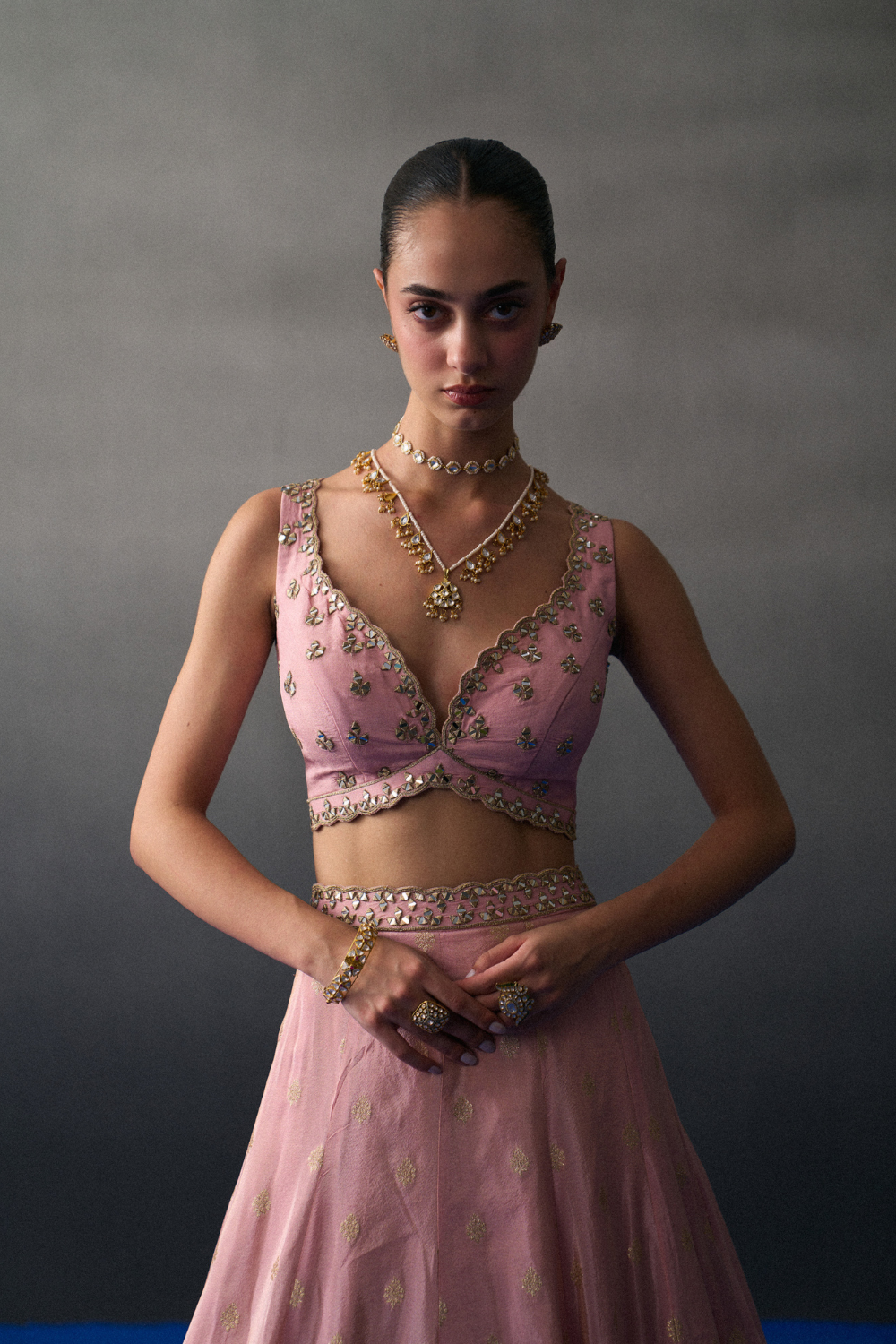 Pink Benarasi Festive Lehenga