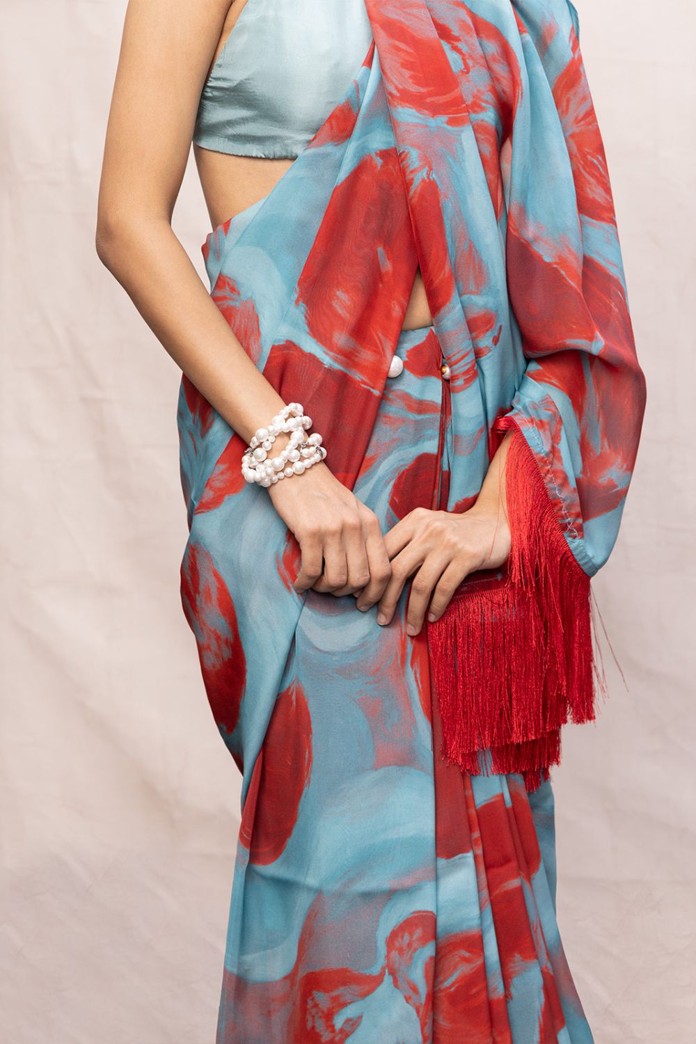 Multicolour Chiffon Digital Print Saree