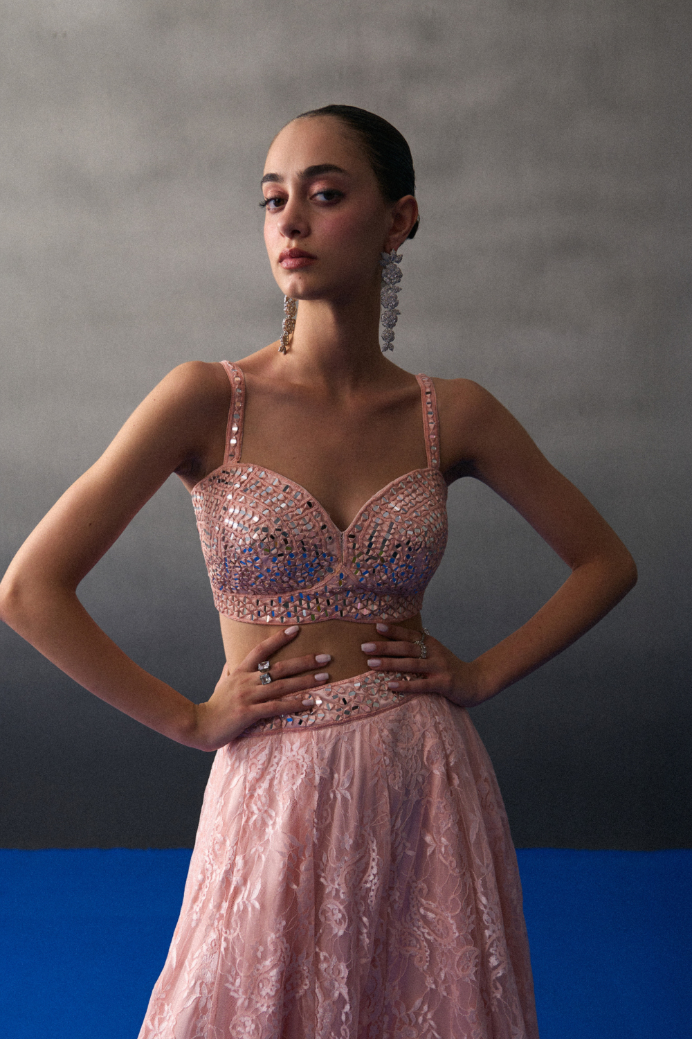 Peach Haldi Lehenga Set