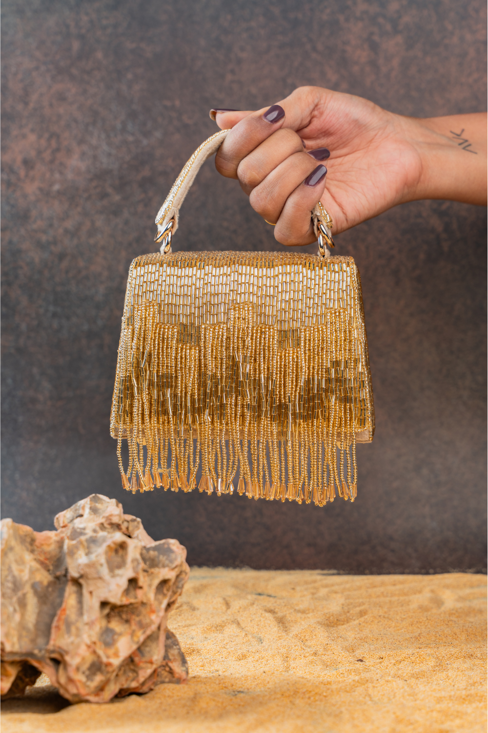 Salli En vie Mini Kasse Tassel Gold
