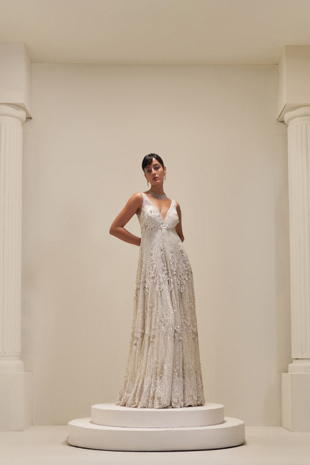 White Reverie Embroidered Gown