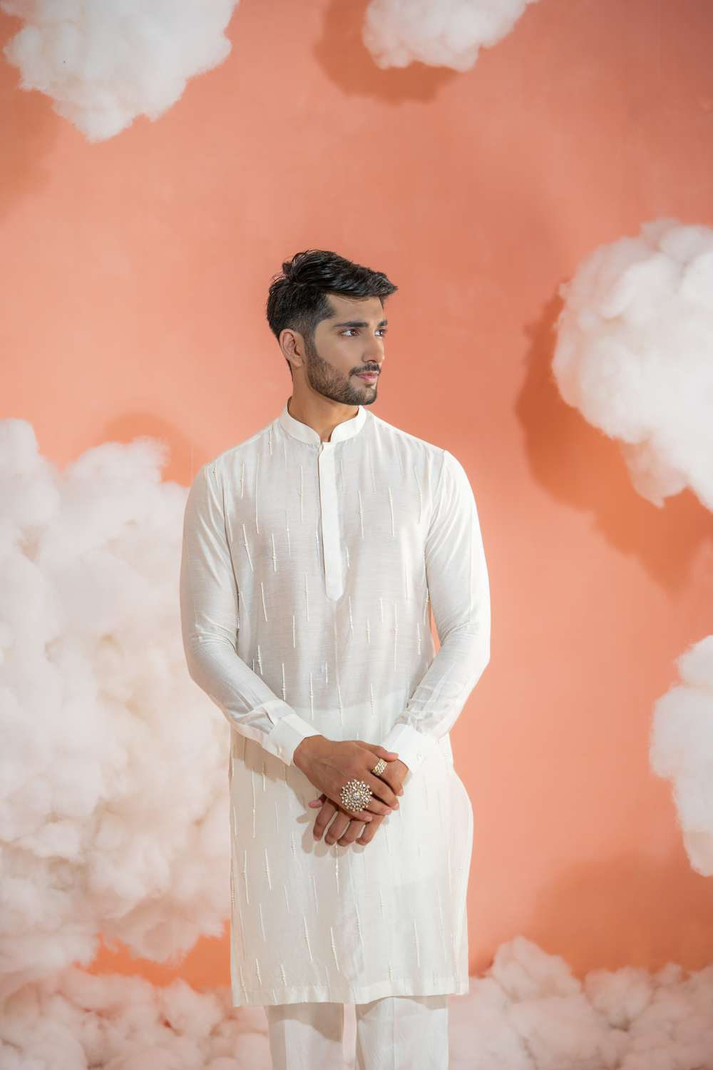 Ivory Fall Pipe Long kurta set