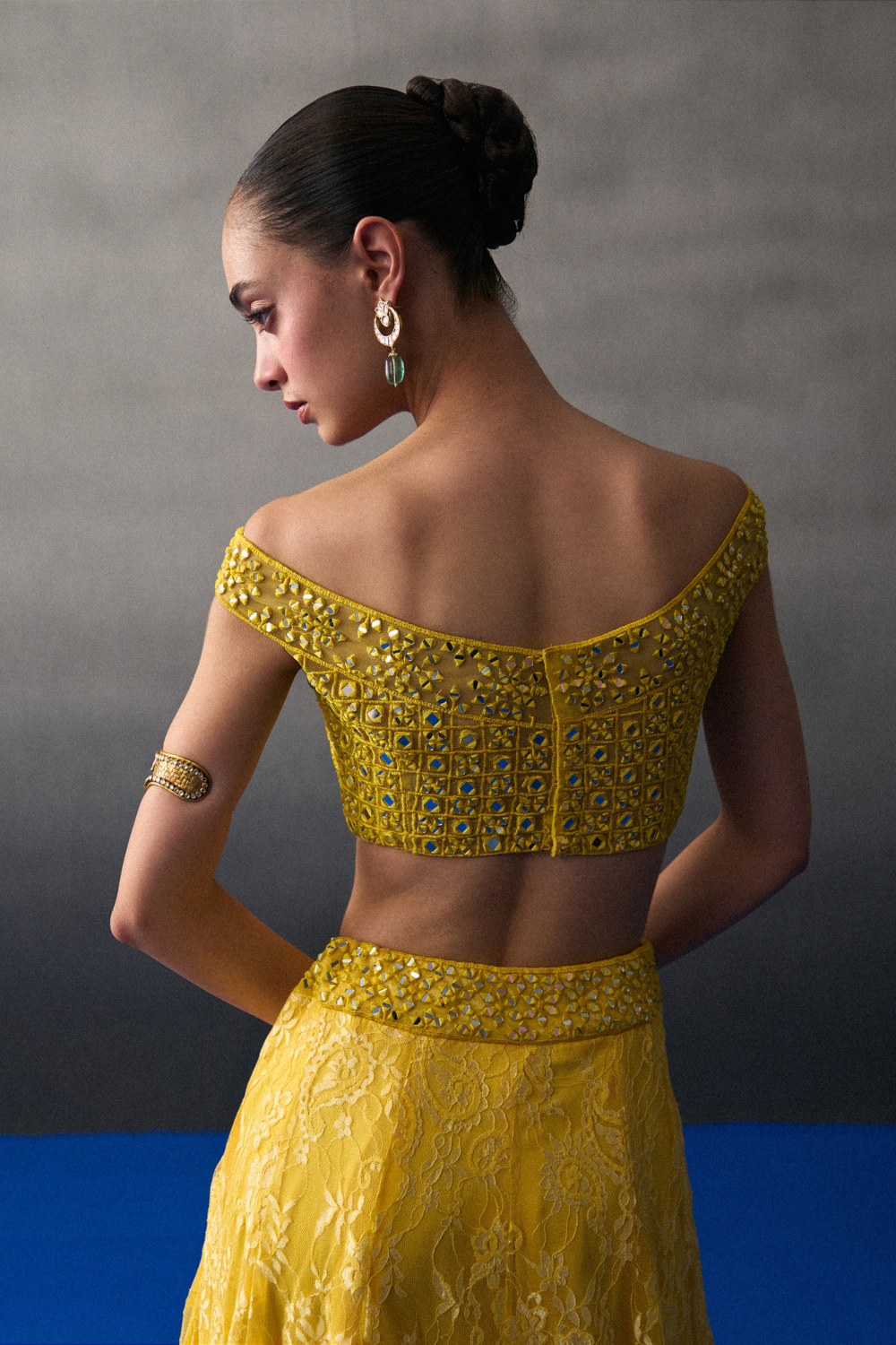 Yellow Mehendi Lehenga Set