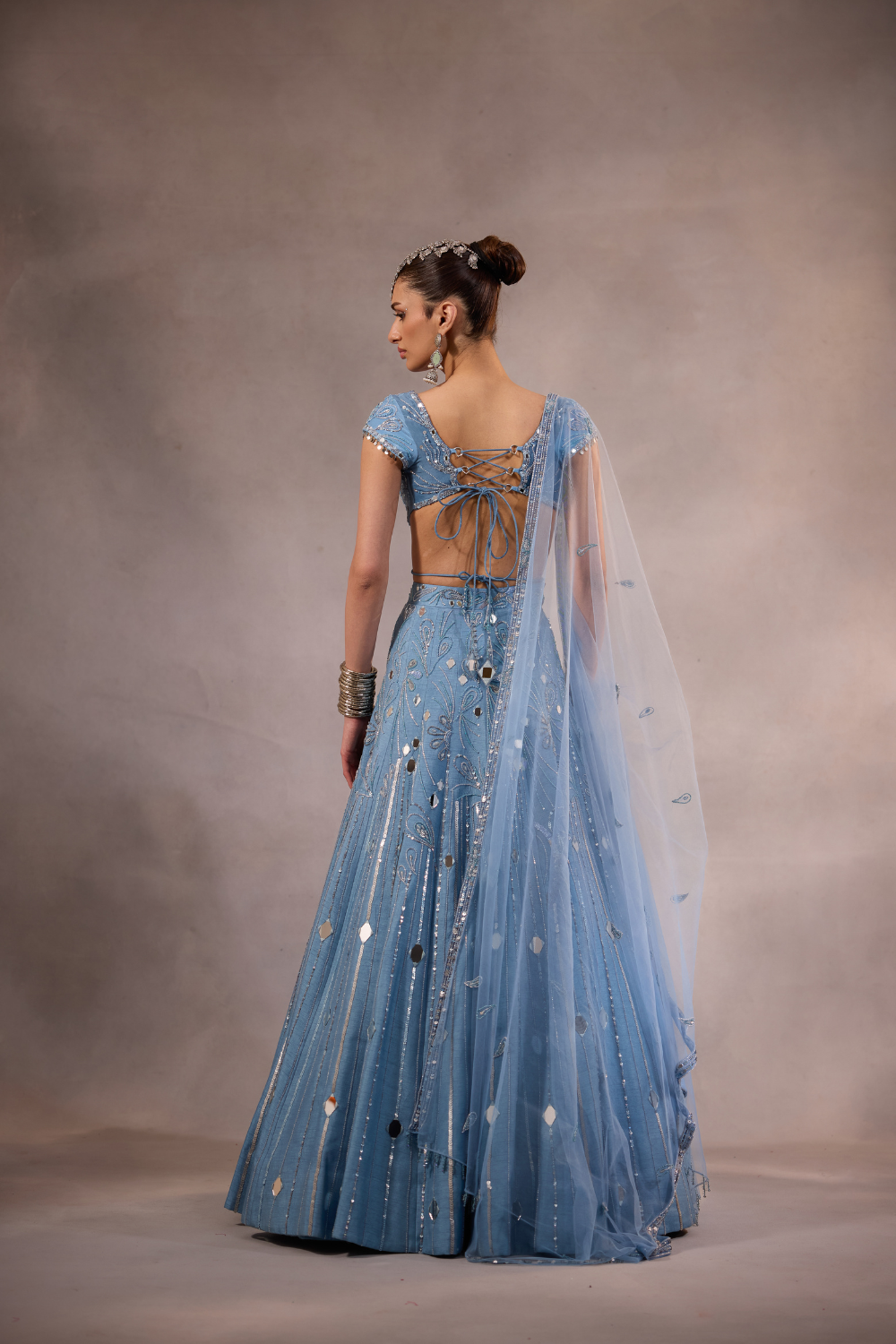 Blue Embroidered Lehenga