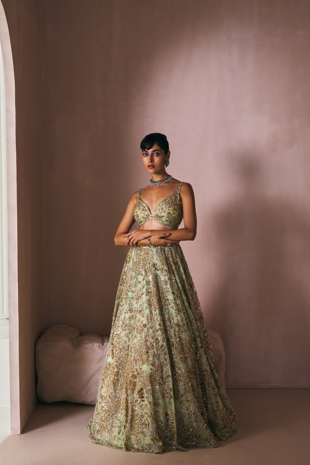 Olive Opulence Lehenga Set