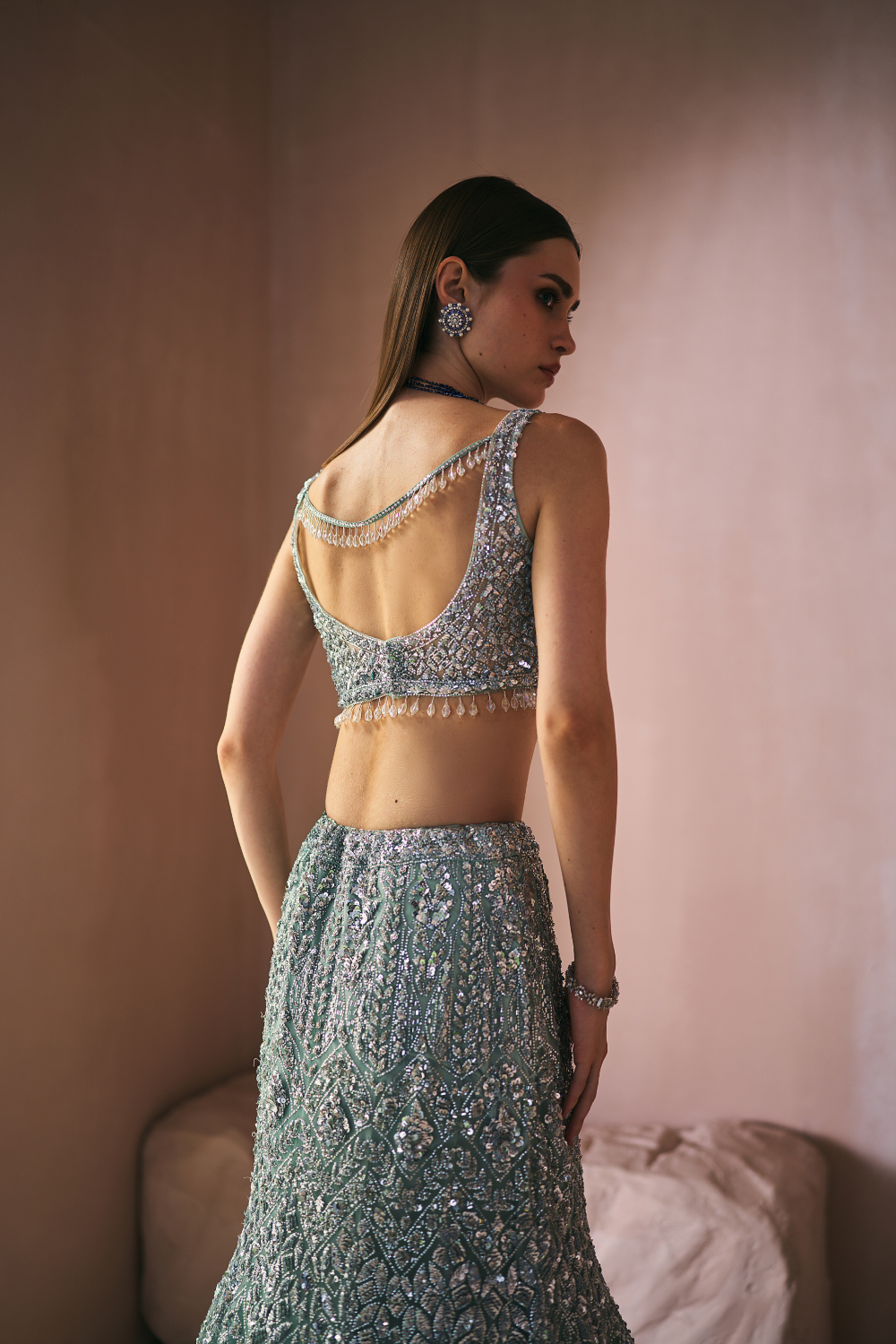 Silver Elysian Lehenga set