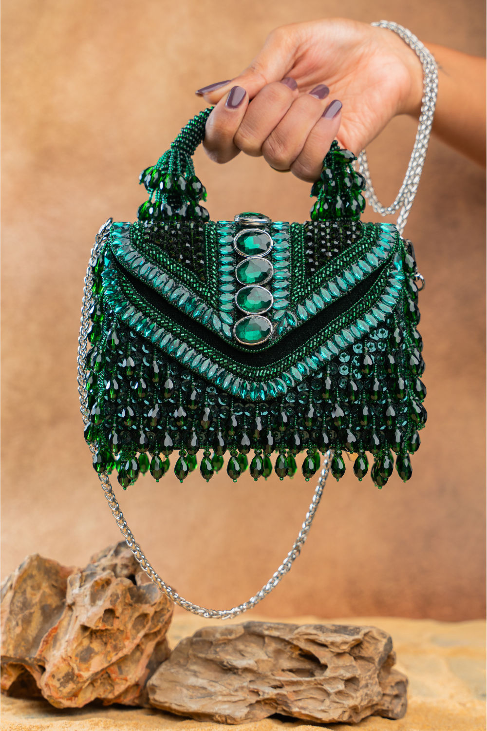 Chevron Crystal Kasse Emerald