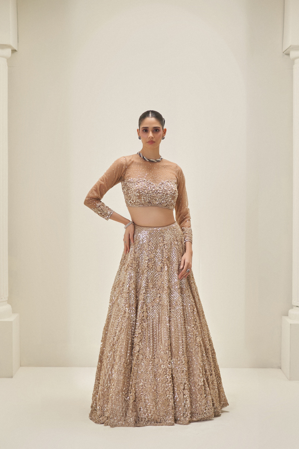 Molten Sand Gold Lehenga set