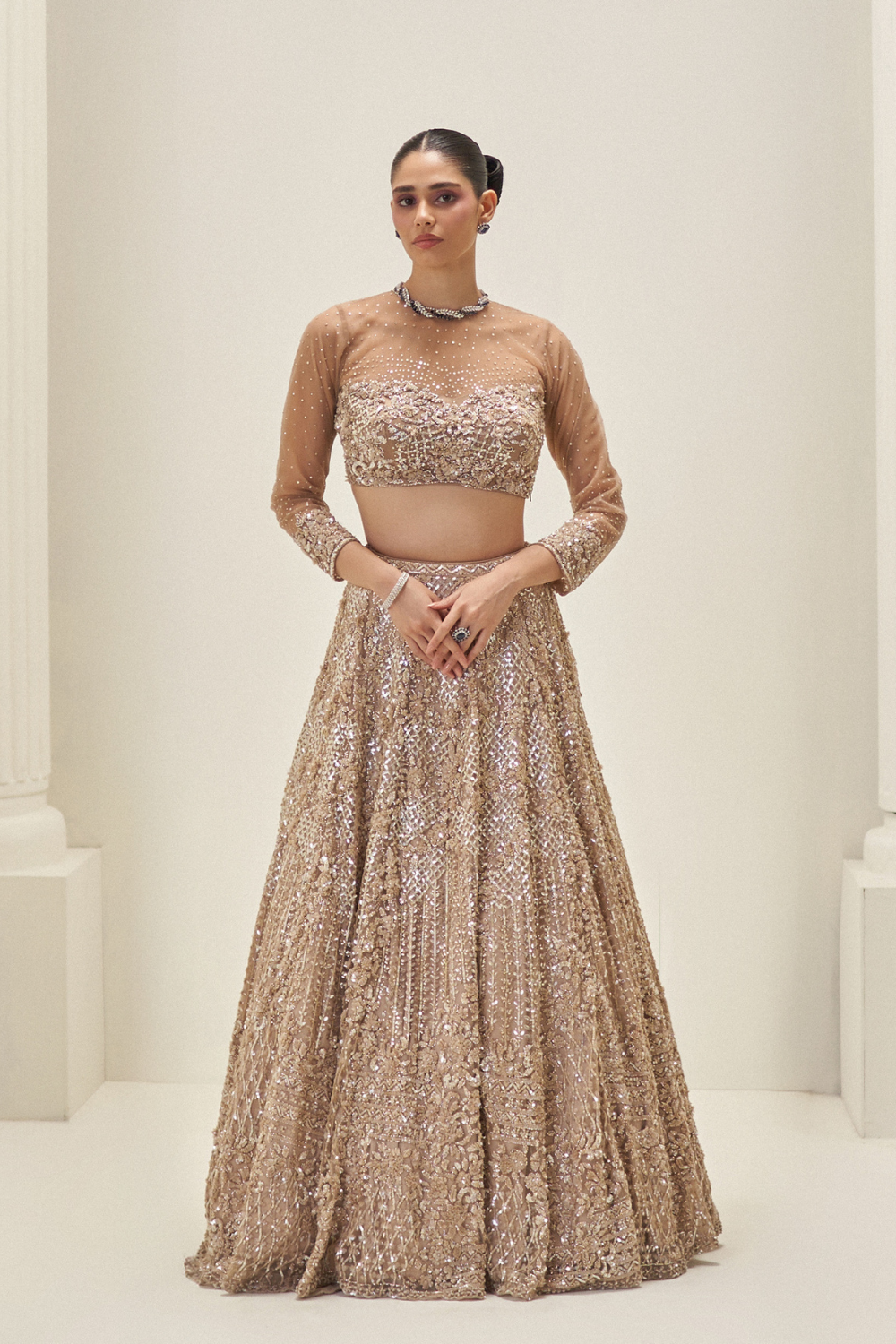 Molten Sand Gold Lehenga set