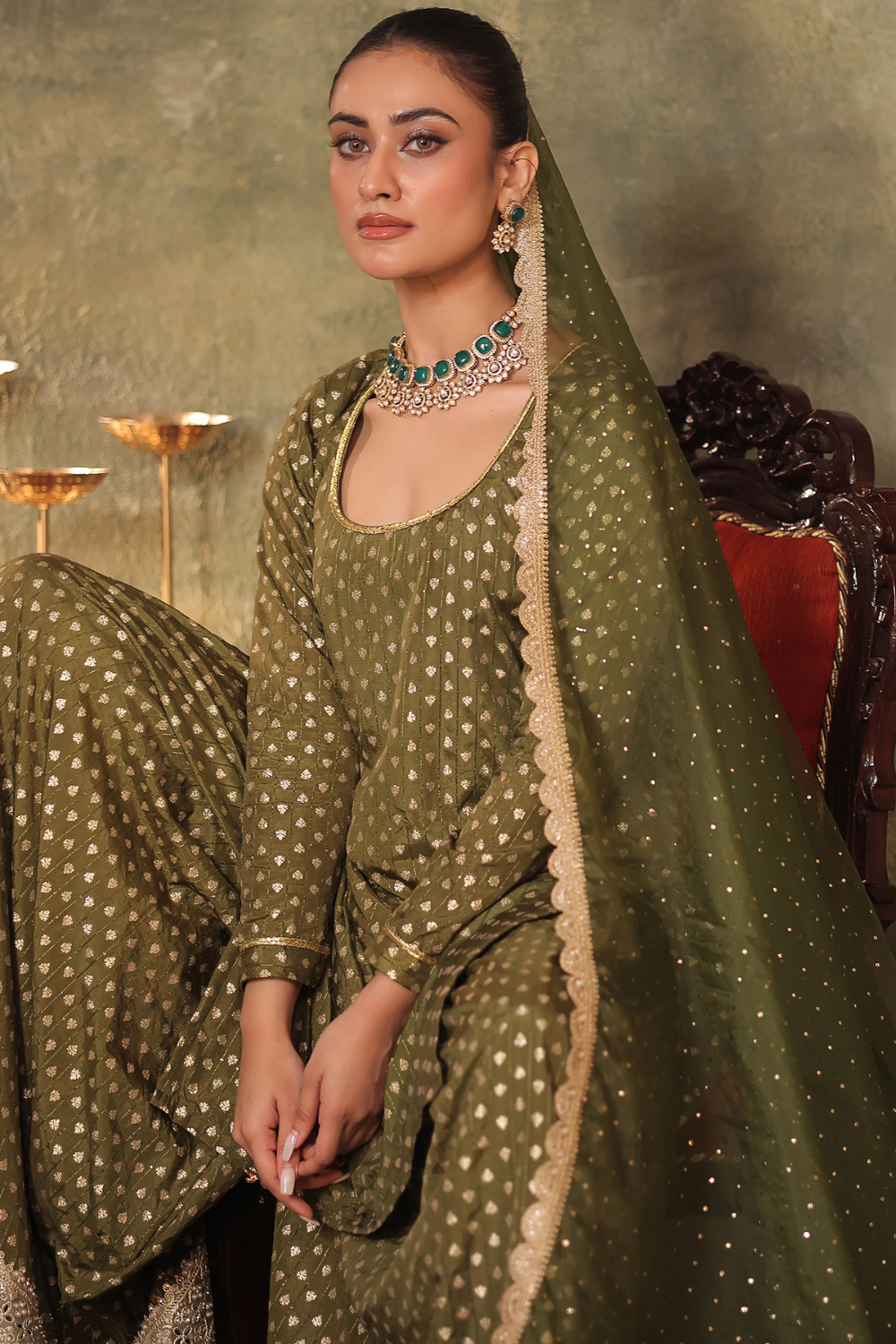 Green Kurta Sharara Set