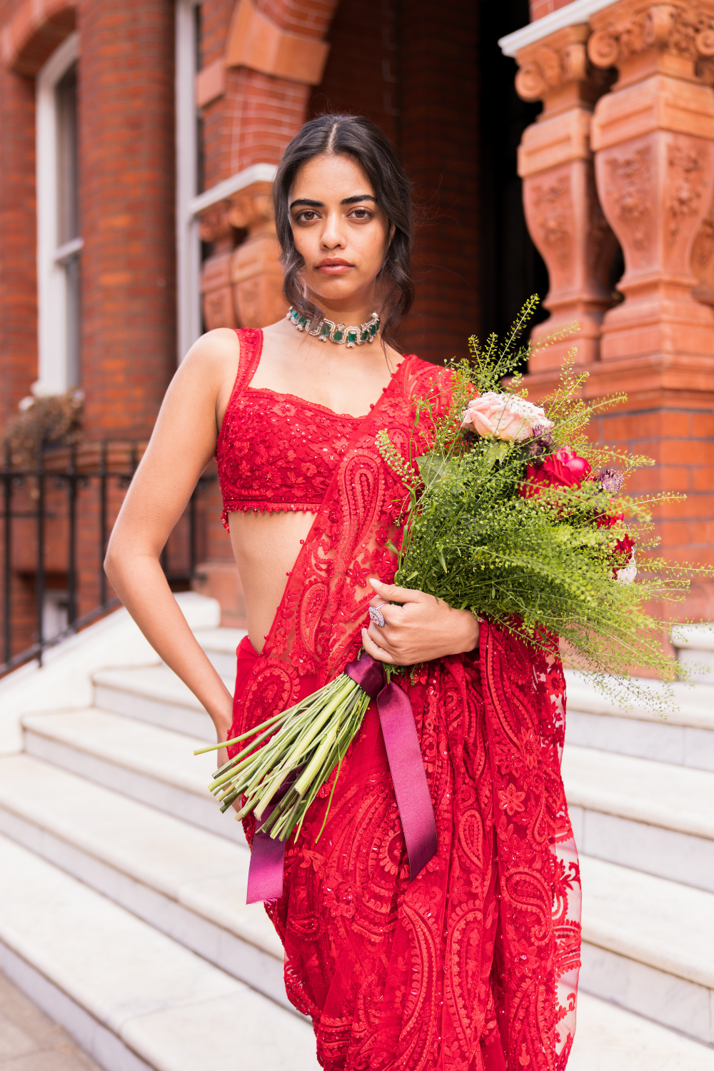 Red Dori Saree