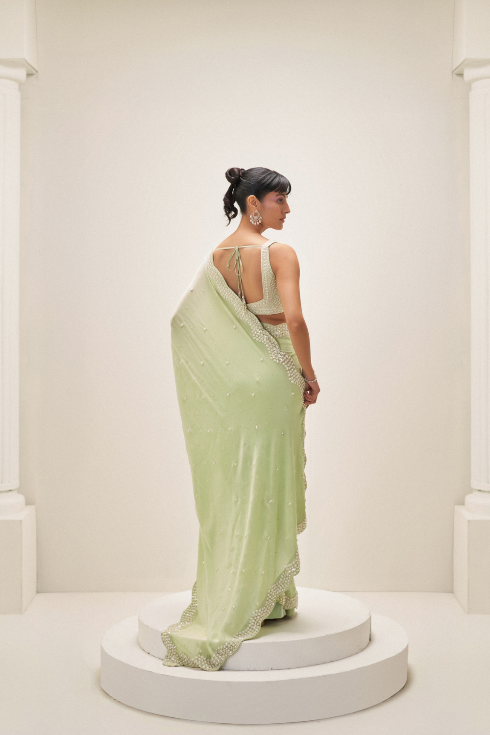 Pearl Pistacho Saree Set