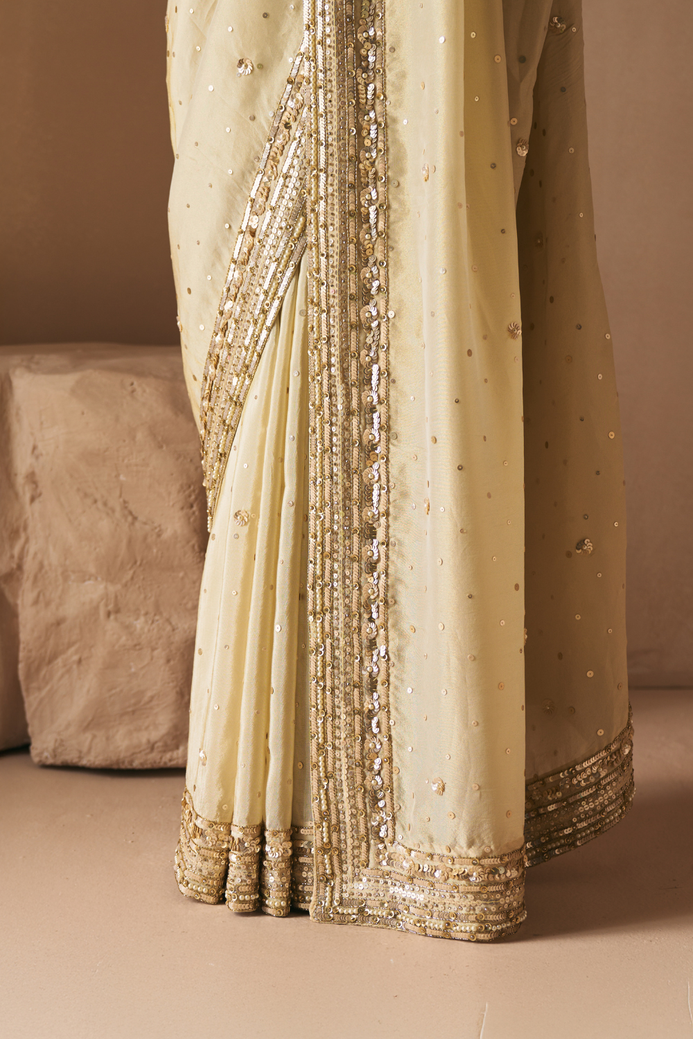 Champage Whisper Saree Set