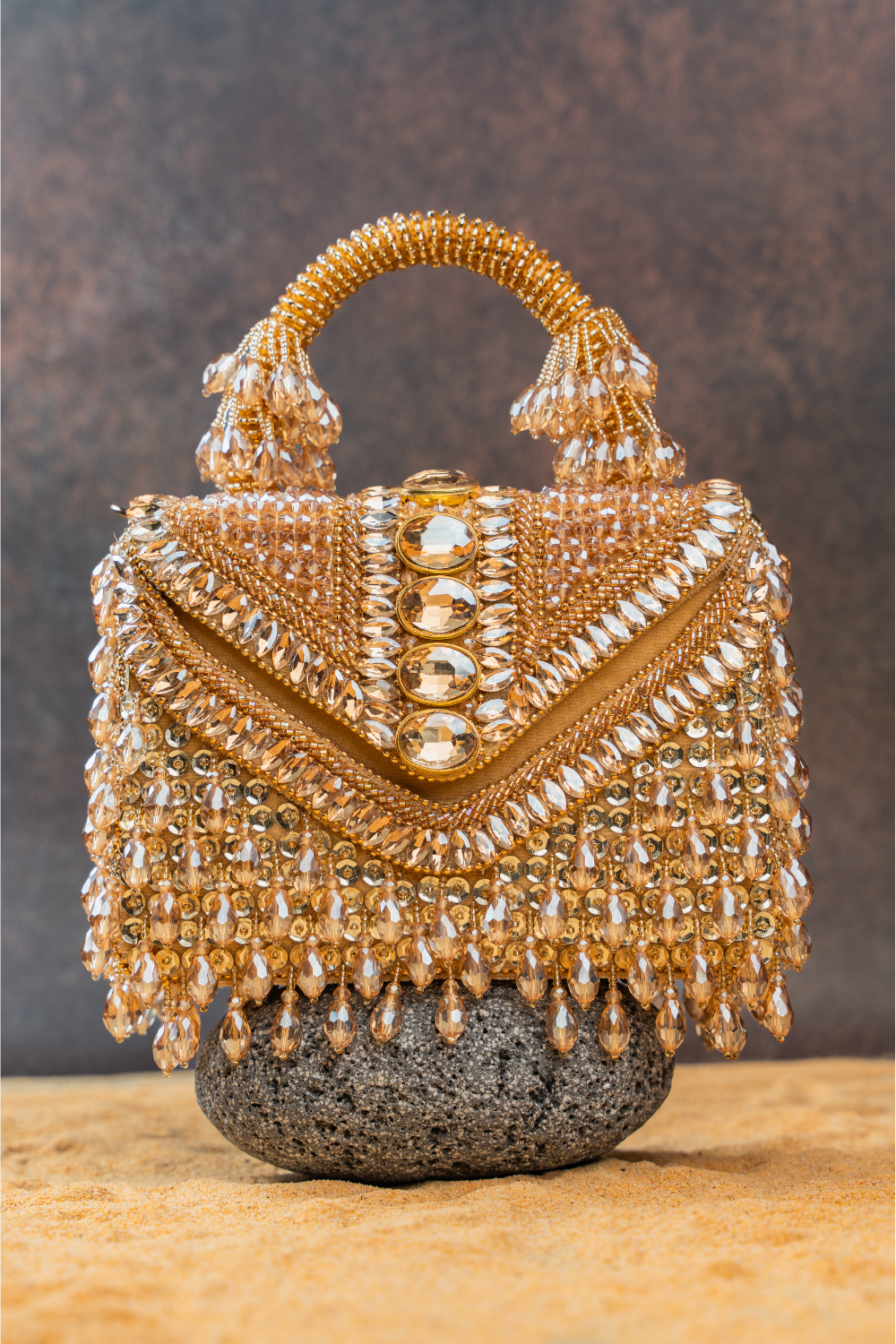 Chevron Crystal Kasse Gold