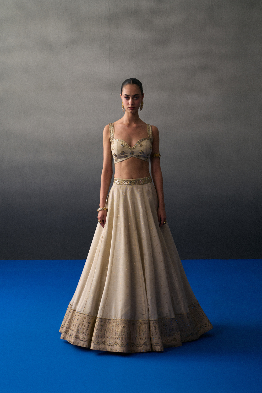 Gold Benarasi Festive Lehenga Set