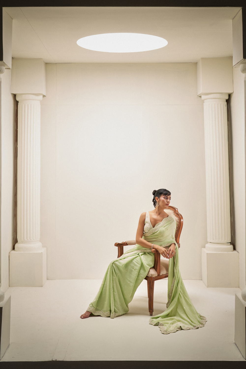 Pearl Pistacho Saree Set