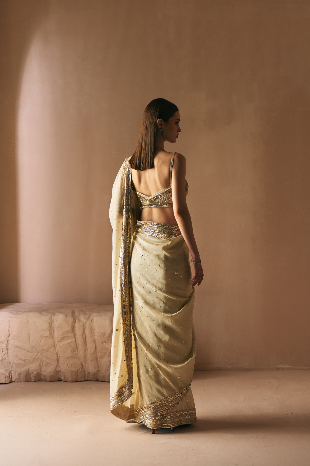 Champage Whisper Saree Set