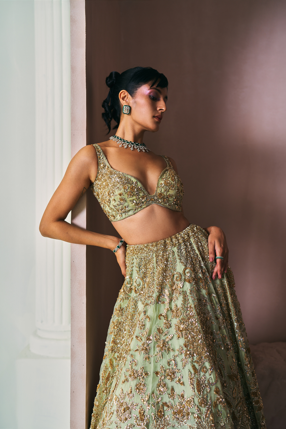 Olive Opulence Lehenga Set