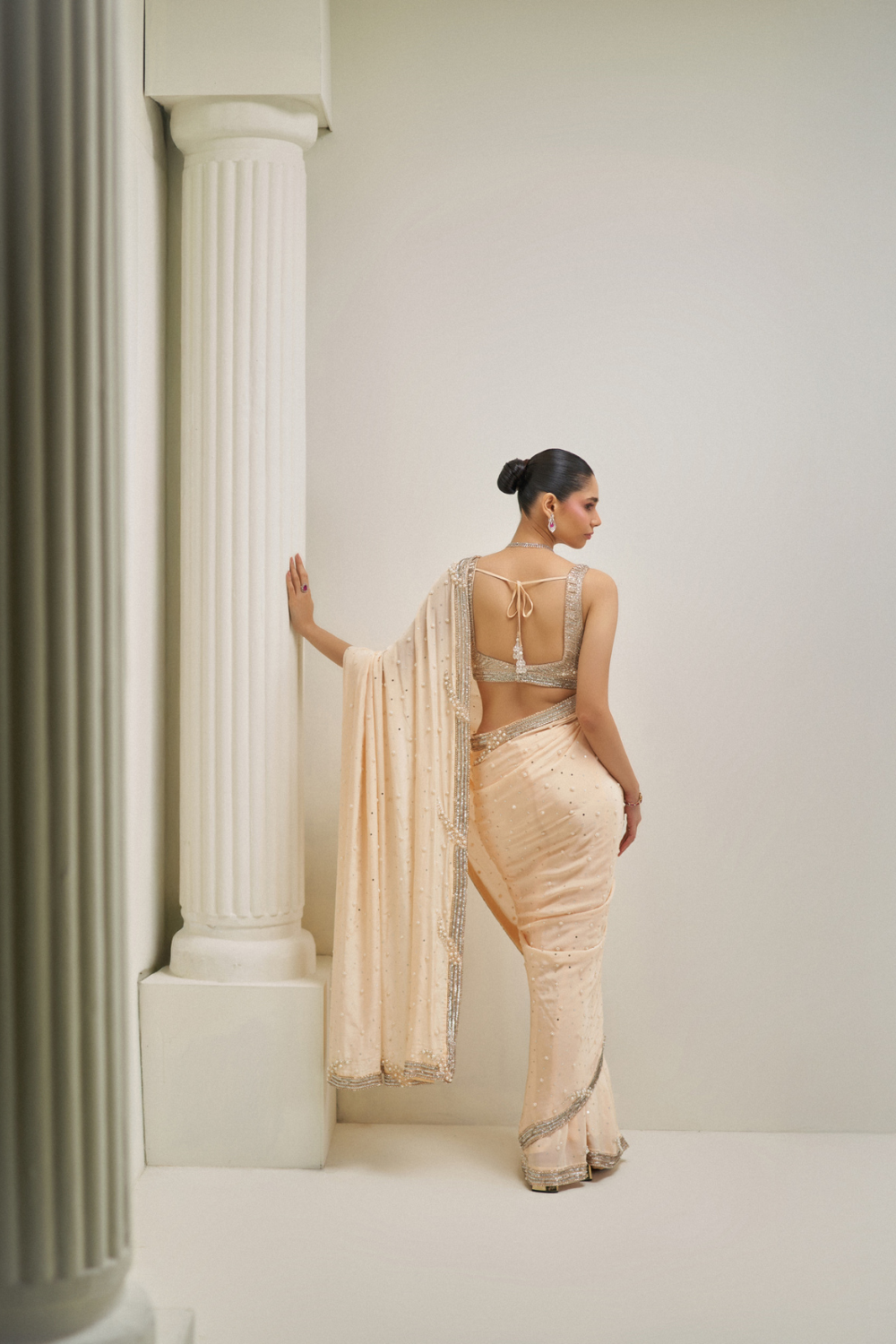 Champagne Stardust Saree Set
