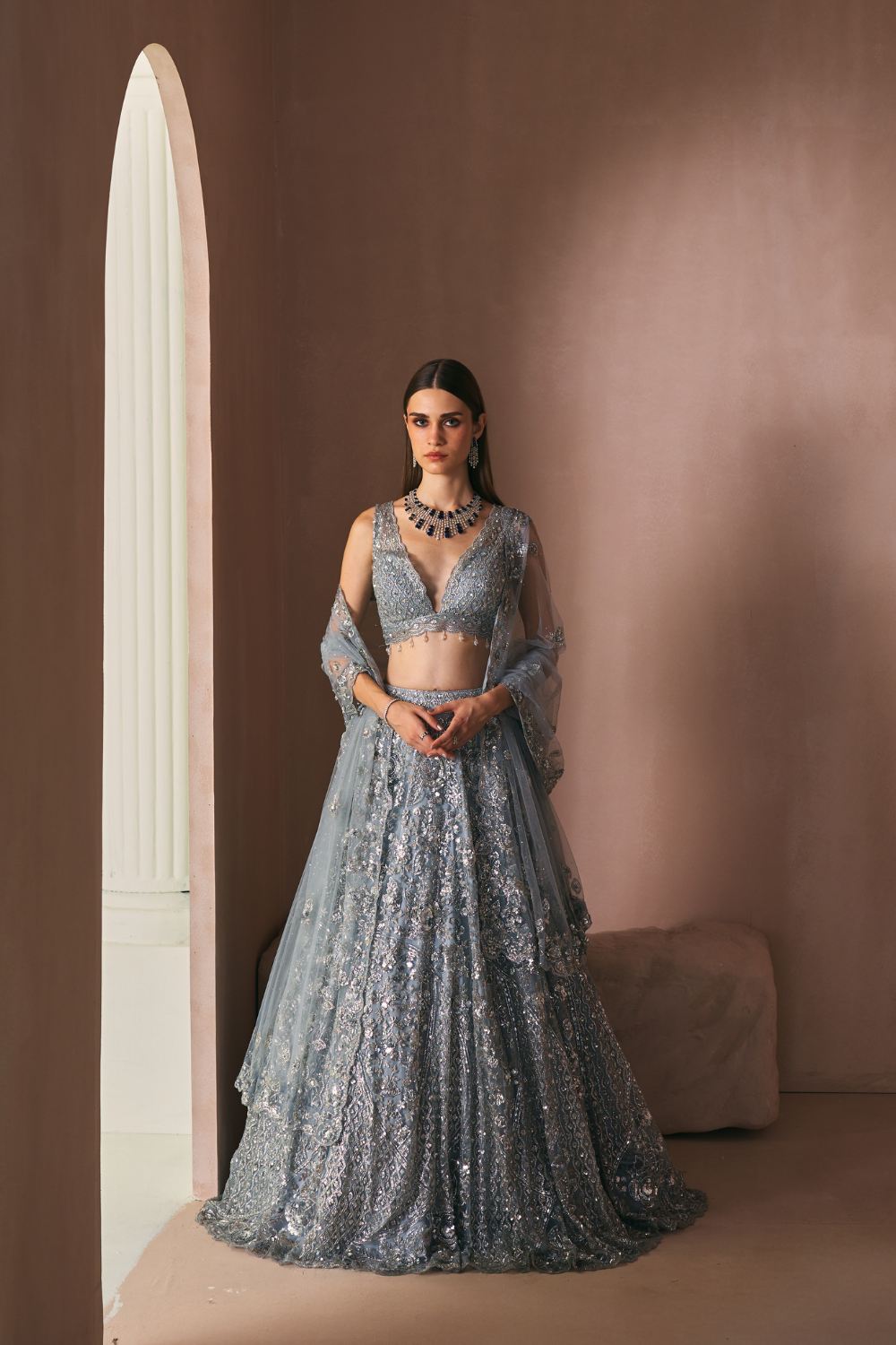 Moonstone Frost Lehenga Set
