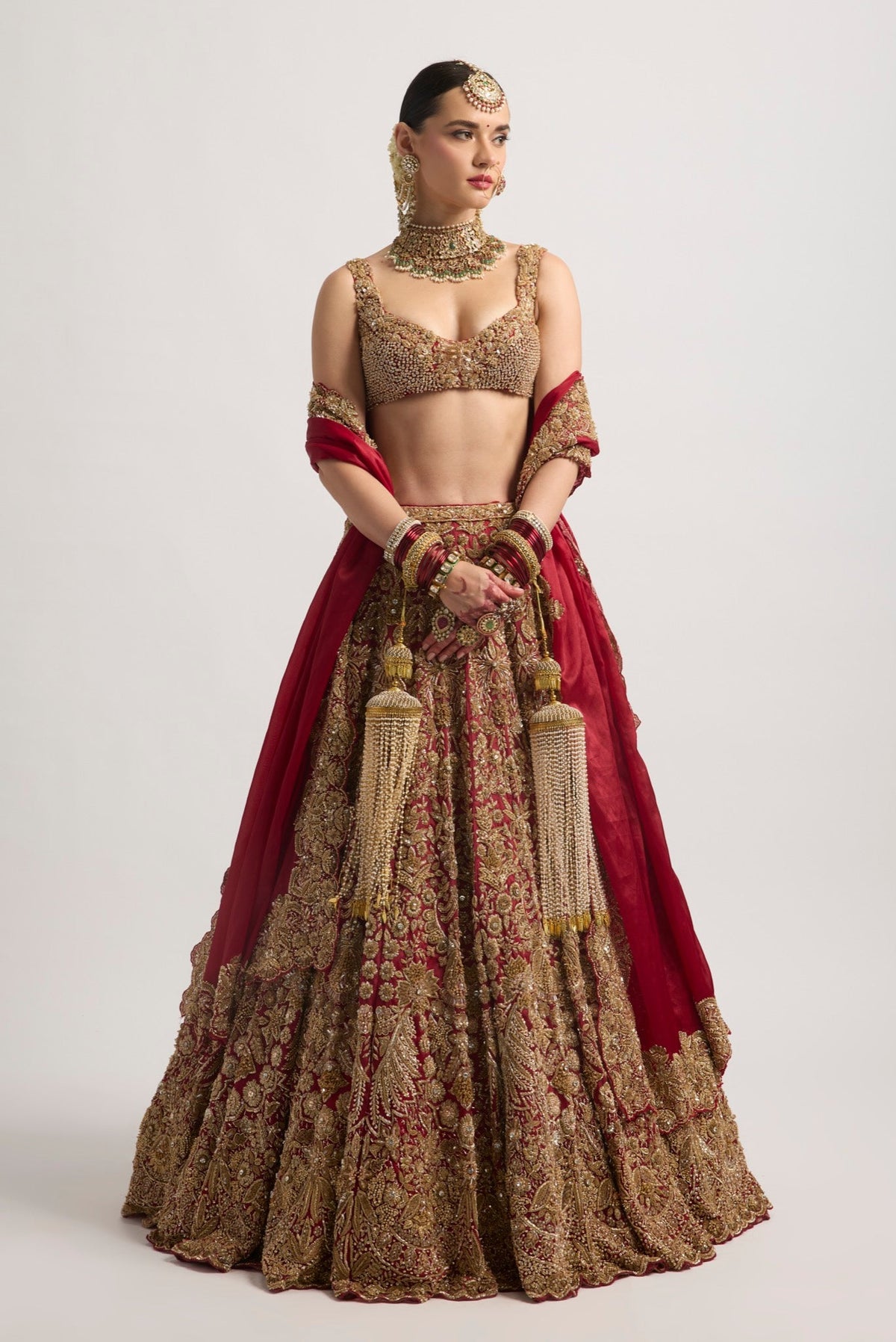 SHAGNA RED BRIDAL LEHENGA