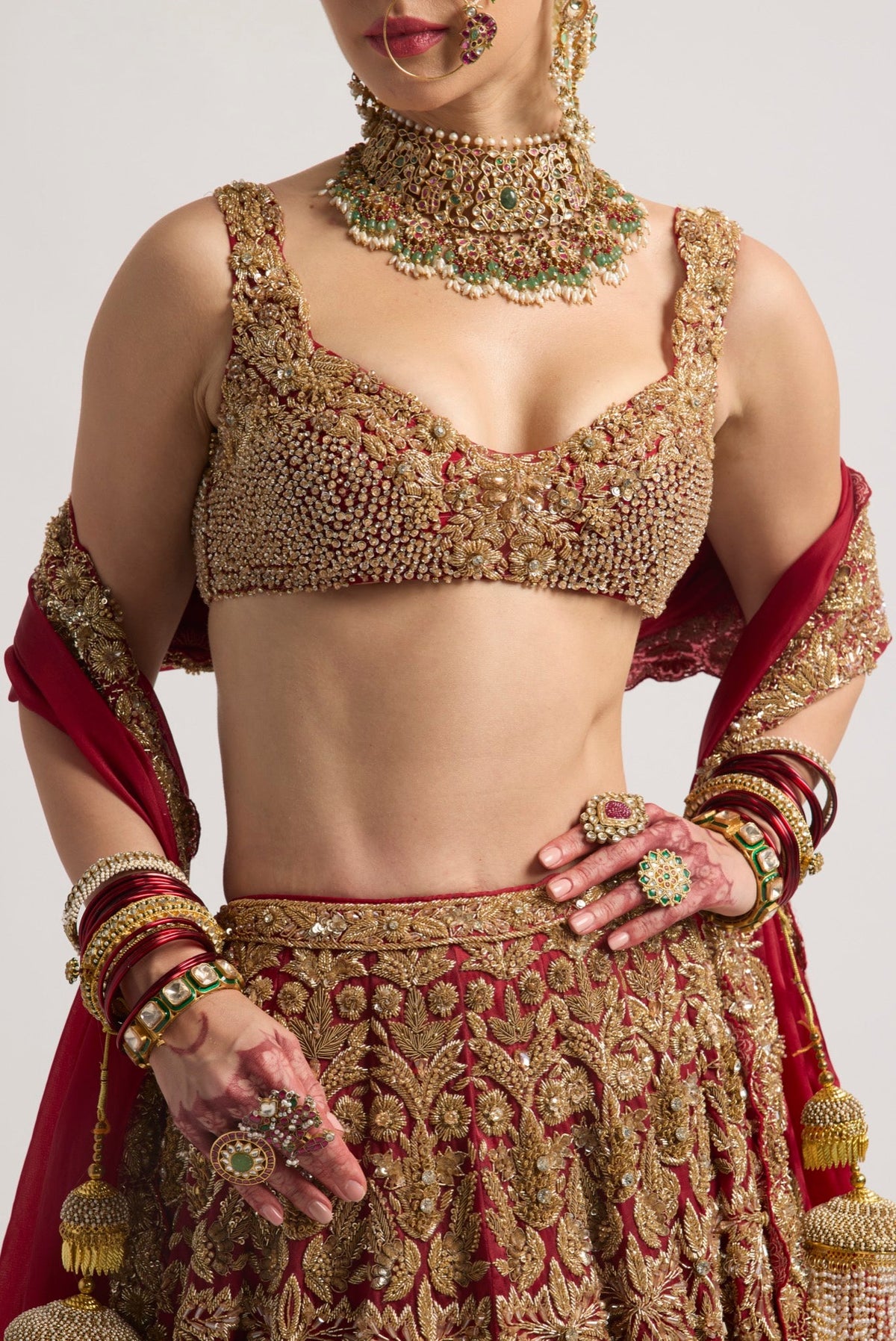 SHAGNA RED BRIDAL LEHENGA