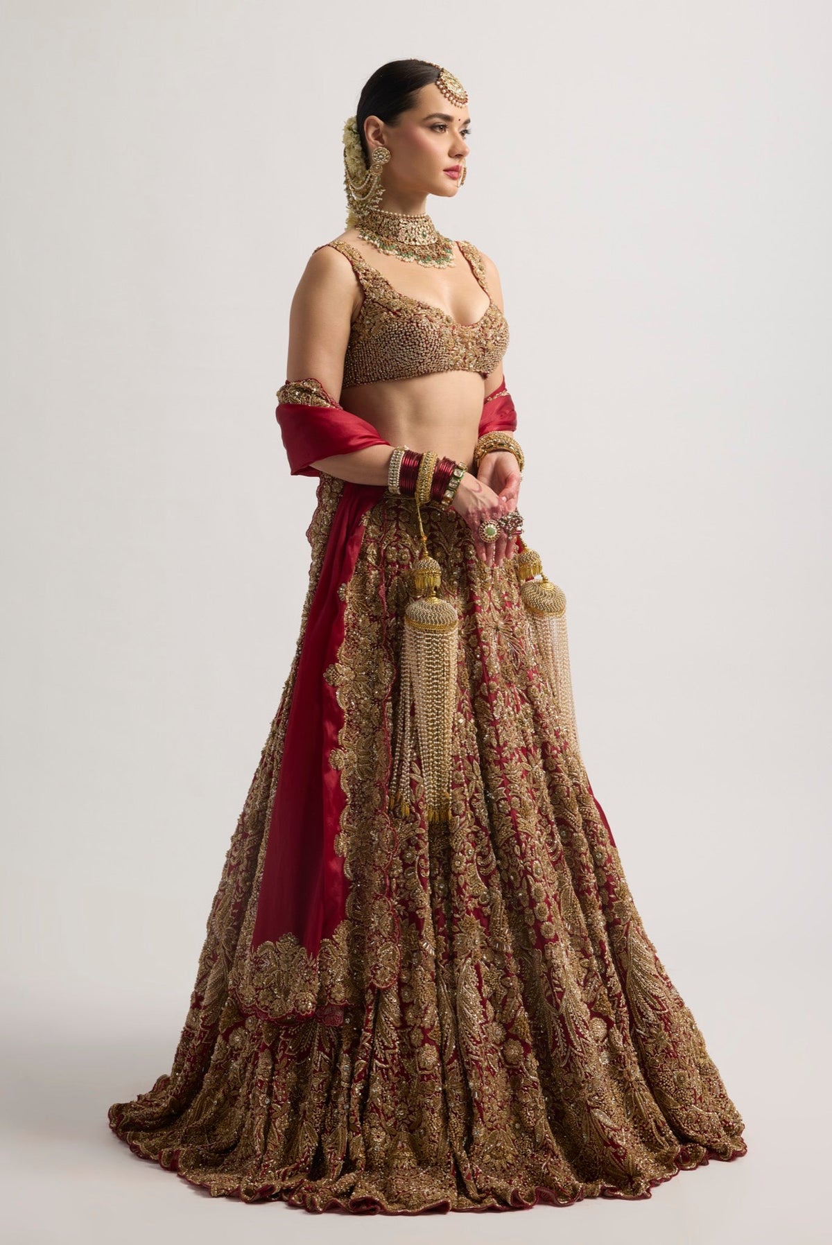 SHAGNA RED BRIDAL LEHENGA