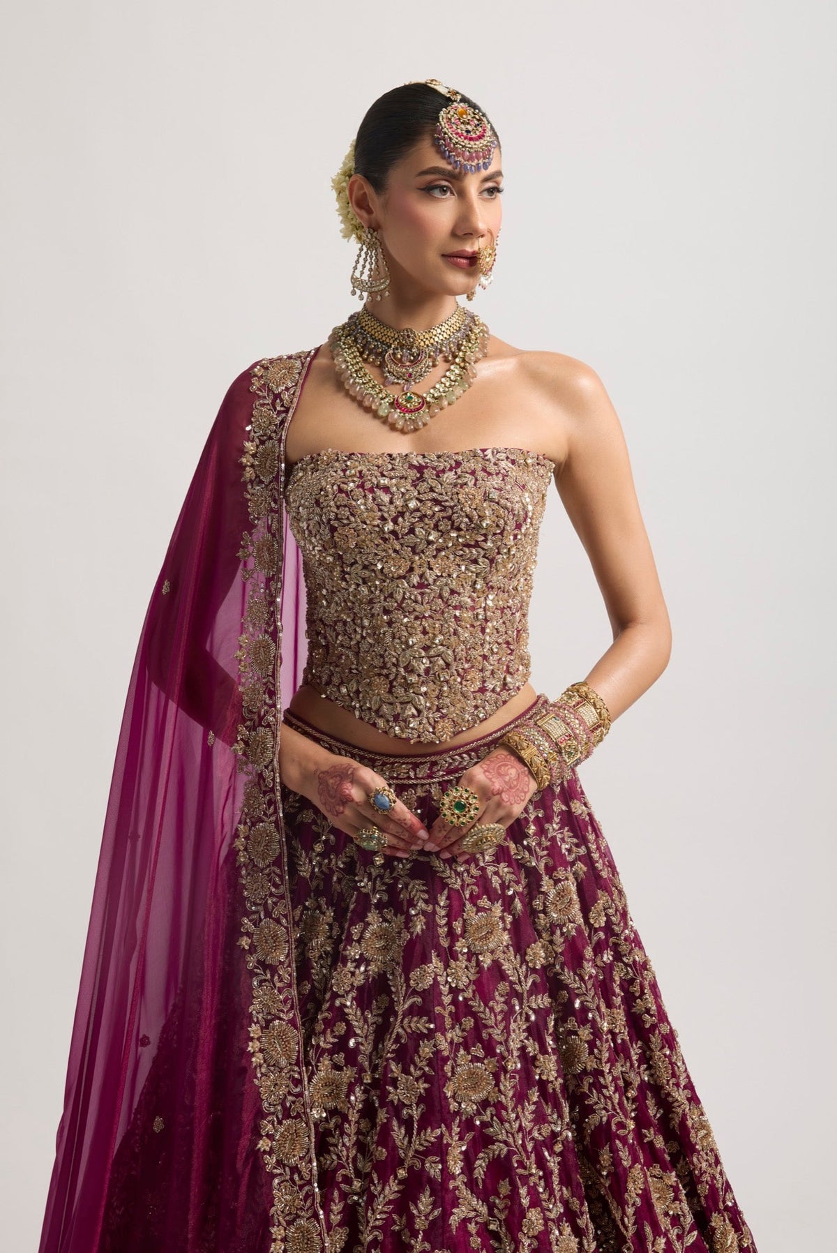 AMEERA WINE LEHENGA