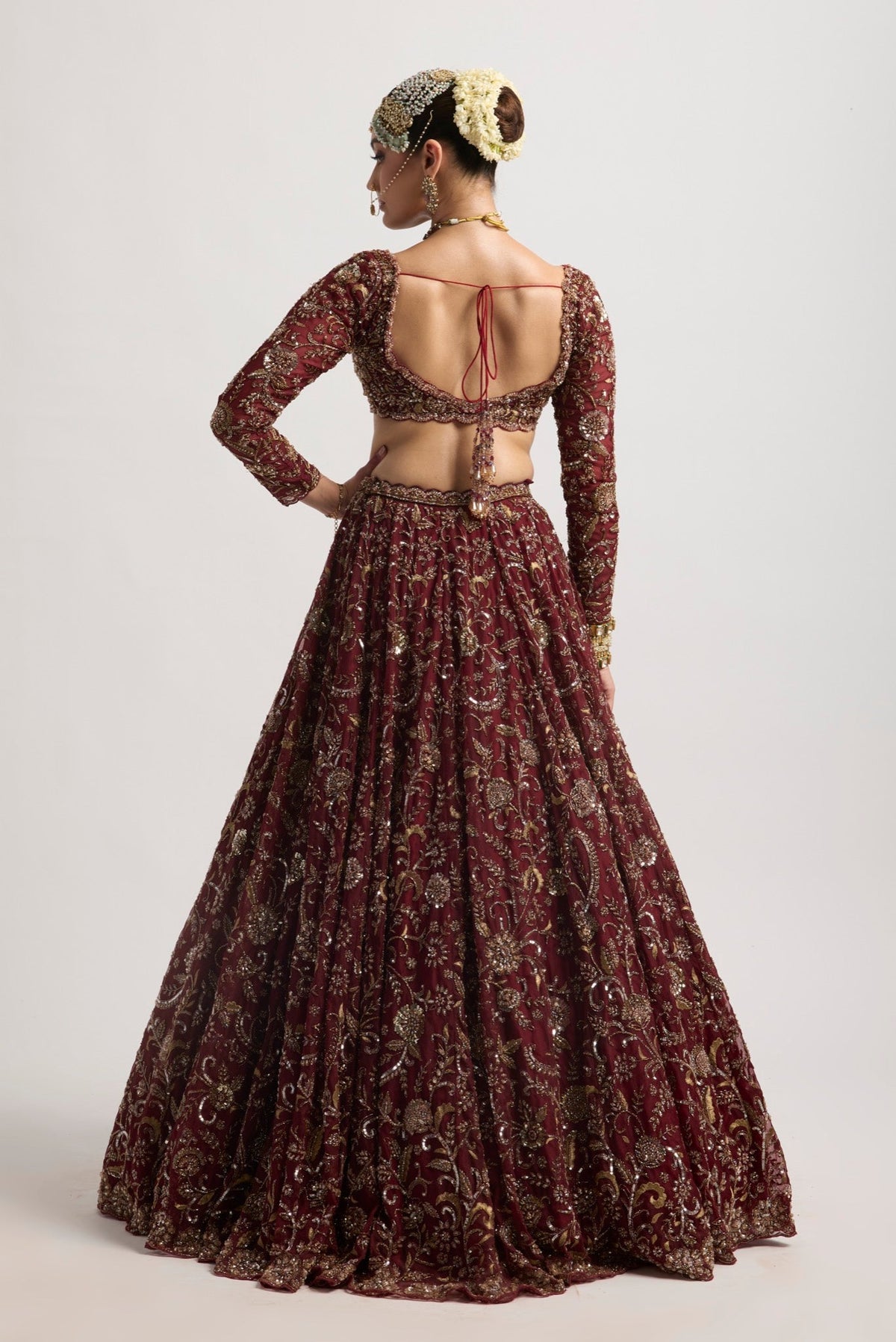 NAZAKAT MAROON LEHENGA SET