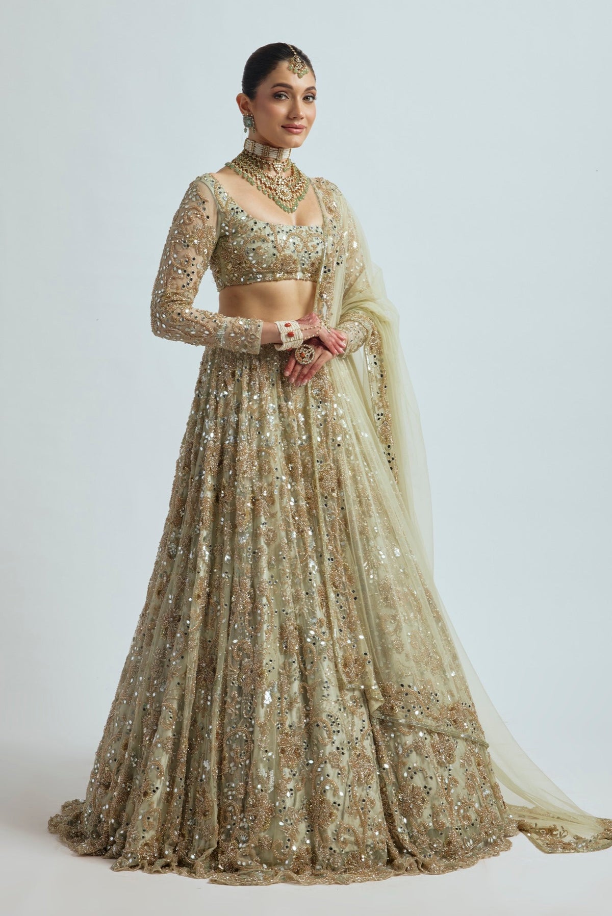 GUL GREEN LEHENGA