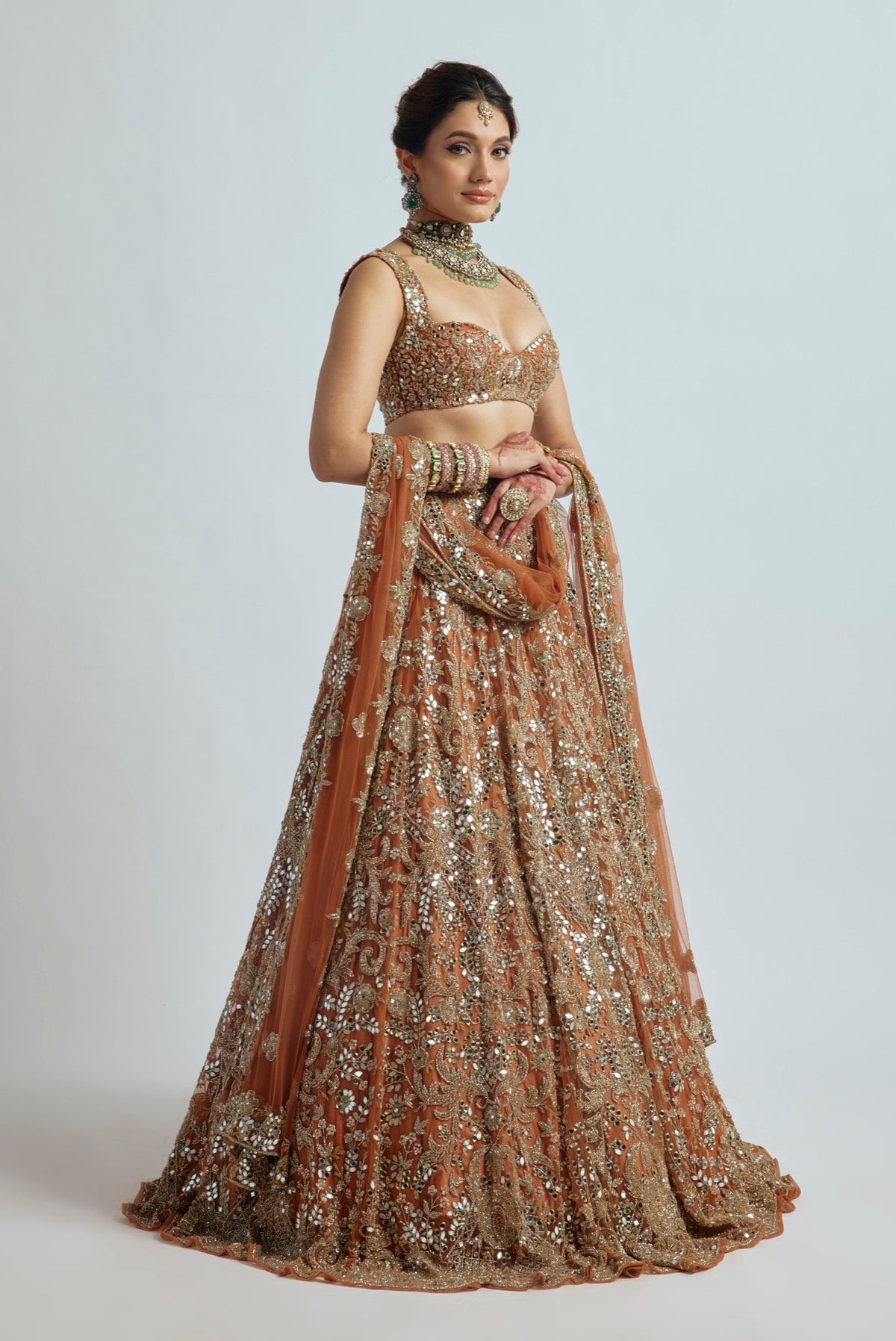 DIL RUBA RUST LEHENGA SET
