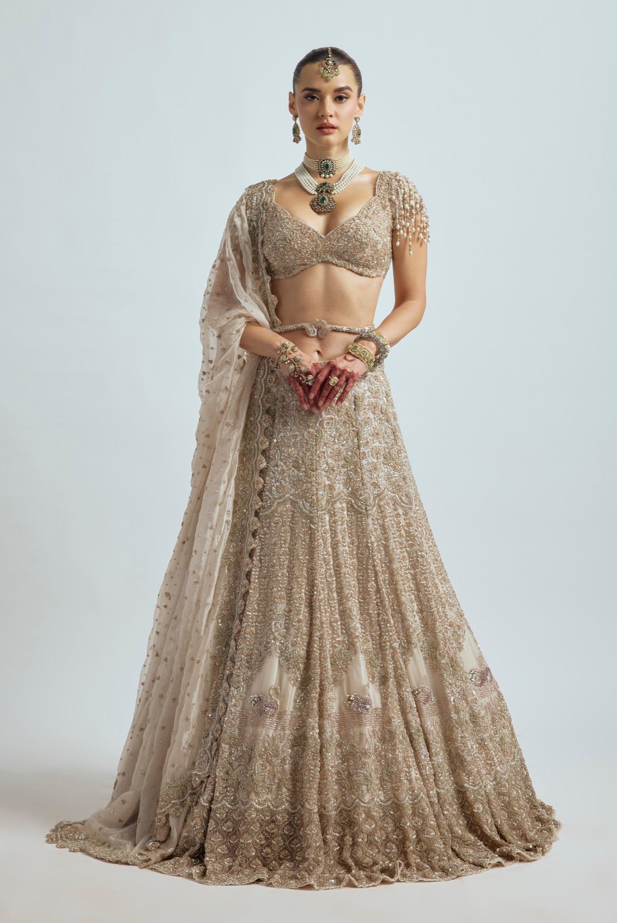 SOHNI IVORY SWAN LEHENGA SET