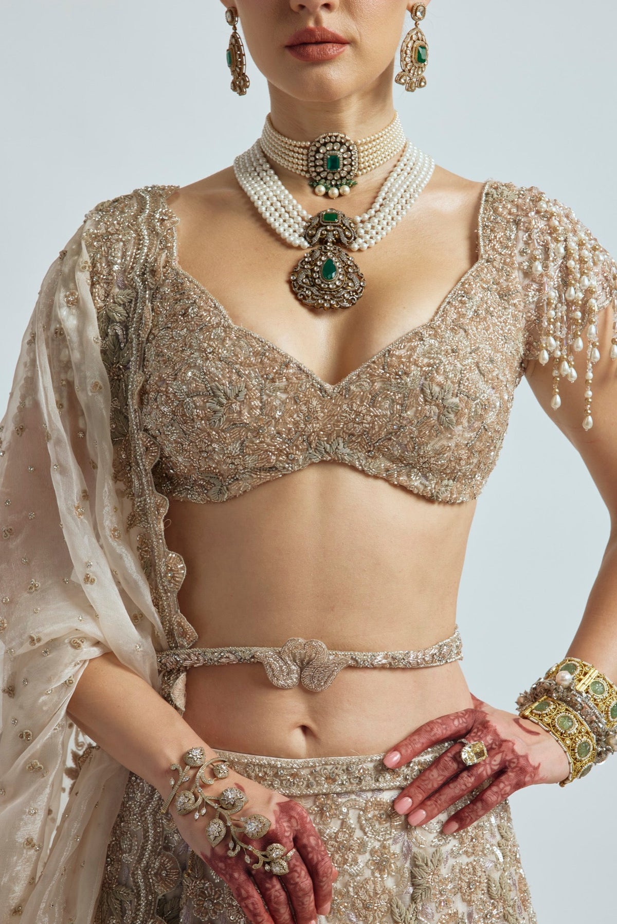 SOHNI IVORY SWAN LEHENGA SET