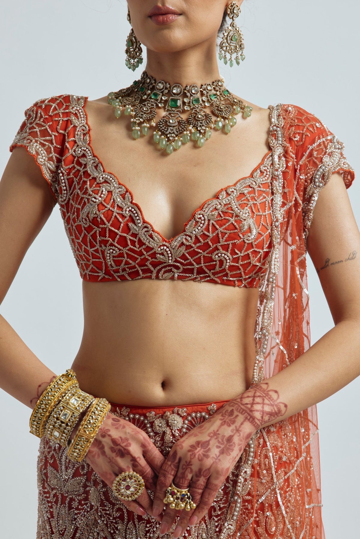 ORANGE DRAPE SAREE