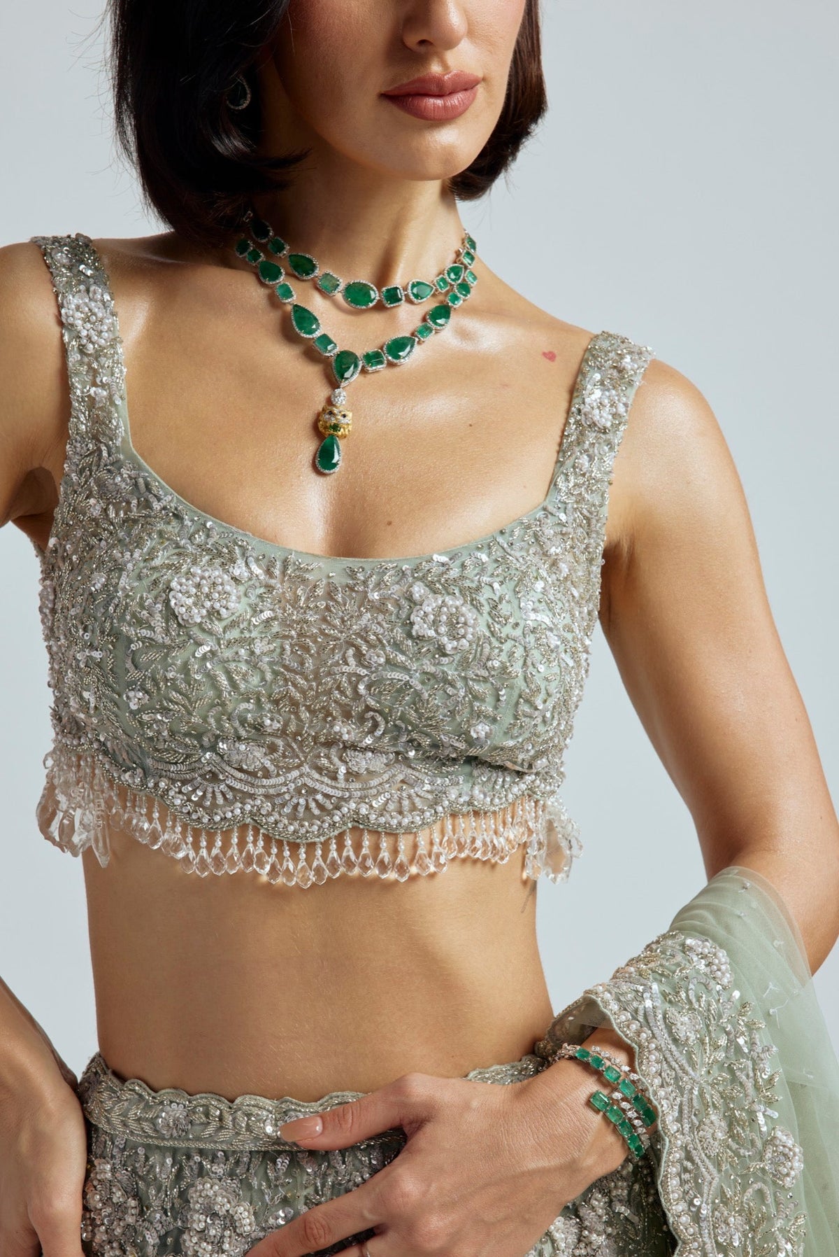 HOOR POWDER BLUE LEHENGA