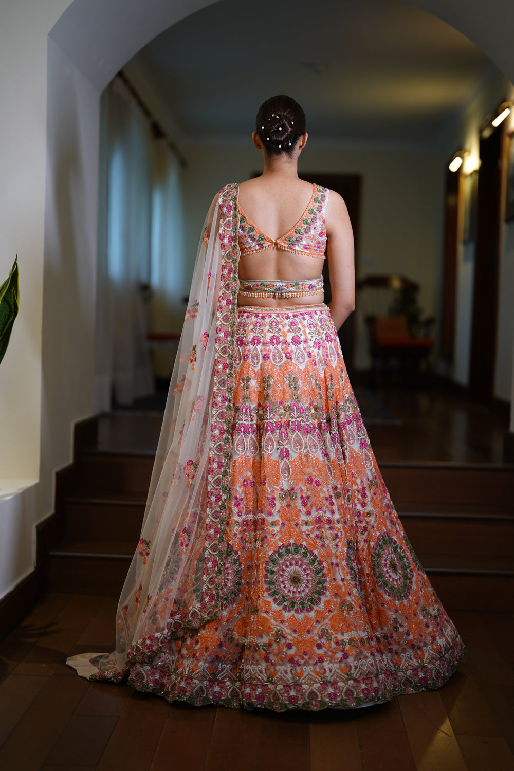 Multi-Coloured Resham Dori Lehenga
