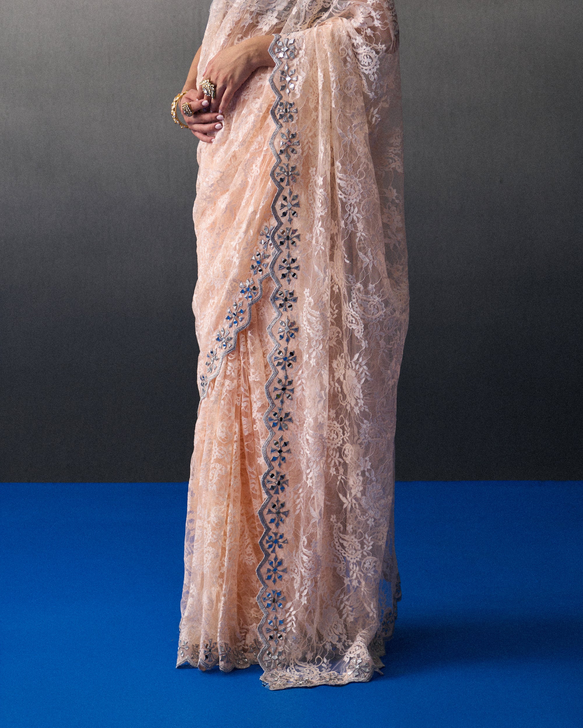 Peach Haldi Saree