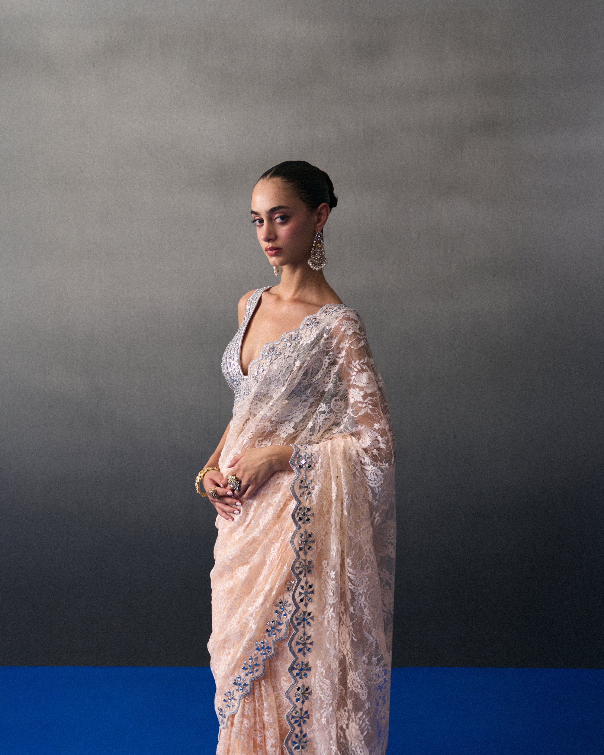Peach Haldi Saree